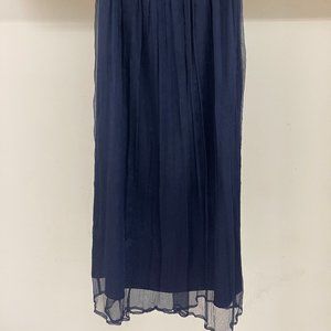 Line Dot Line Dot navy pleated full length skirt size S
